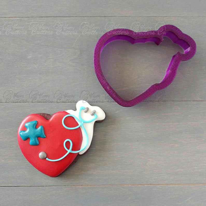 Stethoscope with heart Cookie Cutter and Fondant Cutter and Clay Cutter,
                      heart cookie cutter, heart shaped cookie cutter, heart cutter, heart shape cutter, mini heart cookie cutter, love heart cookie cutter, wild one cookie cutters, bear cookie cutter, amazon biscuit cutter, cookie cutter kids, large cookie cutters amazon, custom cookie cutters etsy, jesus cookie cutter, bee cookie cutter,
                      
