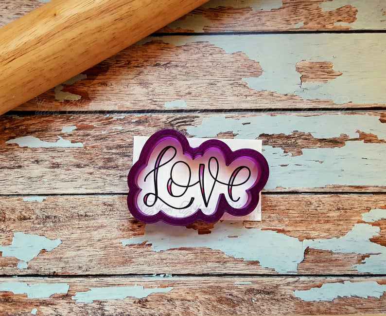 Love in Upper Case Hand Lettered Cookie Cutter and Fondant Cutter and Clay Cutter with Optional Stencil,
                      cookie stencil, stencil, baby stencil, letter stencils, stencil designs, custom stencils, large dinosaur cookie cutters, ateco round cutters, 100 piece cookie cutter set, kaleidacuts baby, anatomical cookie cutter, animal cookie cutters walmart, runner cookie cutter, foot shaped cookie cutter,
                      