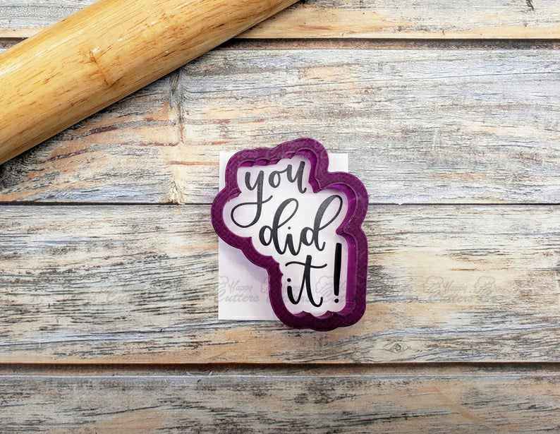 You Did It Hand Lettered Cookie Cutter and Fondant Cutter and Clay Cutter with Optional Stencil,
                      letter cookie cutters, cursive letter cookie stamp, cursive letter fondant cutters, fancy letter cookie cutters, large letter cookie cutters, letter shaped cookie cutters, fox run cookie cutters, succulent cookie cutter, noah's ark cookie cutters, animal cookie cutters walmart, christmas shape cutters, western cookie cutters, letter biscuit cutters, kmart christmas cookie cutters,
                      