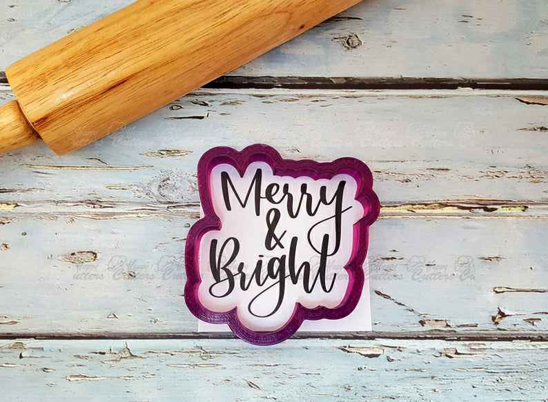 Merry & Bright Hand Lettered Cookie Cutter and Fondant Cutter and Clay Cutter with Optional Stencil,
                      cookie stencil, stencil, baby stencil, letter stencils, stencil designs, custom stencils, round biscuit cutter, 3d gingerbread house cookie cutter, star cookie cutter walmart, minnie mouse bow cookie cutter, lakeland snowflake cutters, stethoscope cookie cutter, bluey cookie cutter, lv cookie cutter,
                      