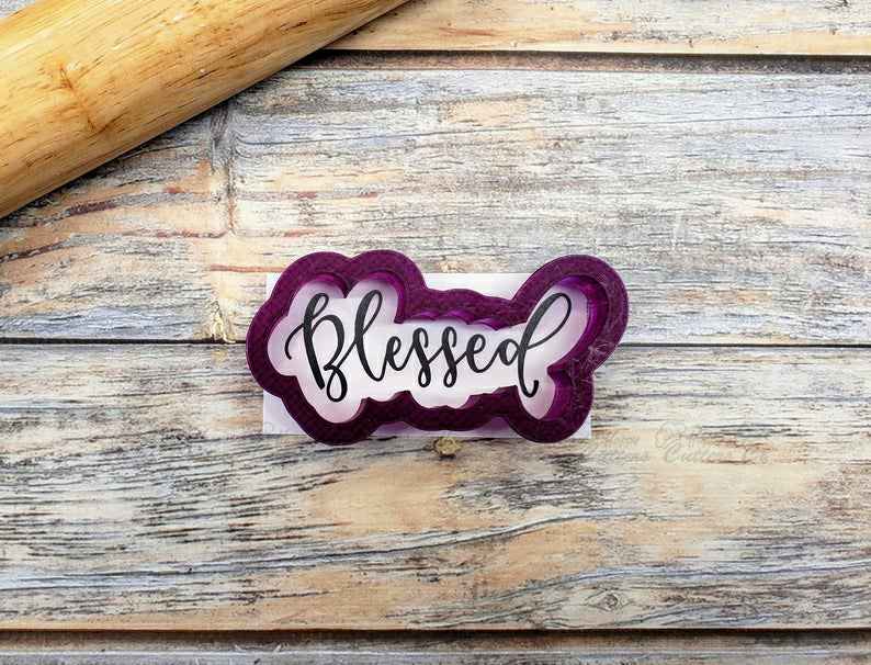 Blessed Hand Lettered Cookie Cutter and Fondant Cutter and Clay Cutter with Optional Stencil,
                      letter cookie cutters, cursive letter cookie stamp, cursive letter fondant cutters, fancy letter cookie cutters, large letter cookie cutters, letter shaped cookie cutters, foose cookie cutters, bunny biscuit cutter, controller cookie cutter, geometric fondant cutters, cooky cutter, hummingbird cookie cutter, vegetable shaped cookie cutters, food shape cutters,
                      