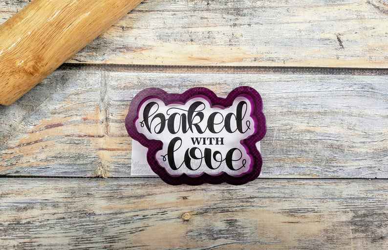 Baked with Love Hand Lettered Cookie Cutter and Fondant Cutter and Clay Cutter with Optional Stencil,
                      cookie stencil, stencil, baby stencil, letter stencils, stencil designs, custom stencils, toy story cutters, possum cookie cutter, dog themed cookie cutters, hearth and hand cookie cutter, thomas the train cookie cutter, ice cream truck cookie cutter, dinosaur cookie cutters sainsburys, space themed cookie cutters,
                      