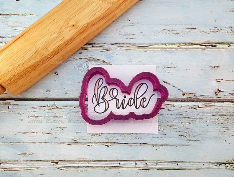Bride Hand Lettered Cookie Cutter and Fondant Cutter and Clay Cutter with Optional Stencil,
                      letter cookie cutters, cursive letter cookie stamp, cursive letter fondant cutters, fancy letter cookie cutters, large letter cookie cutters, letter shaped cookie cutters, angel cookie cutter, mini gingerbread house cookie cutter, baking shape cutters, logo cookie cutter, disney cookie cutters, wedding dress cookie cutter michaels, mario brothers cookie cutters, 8 cookie cutter,
                      