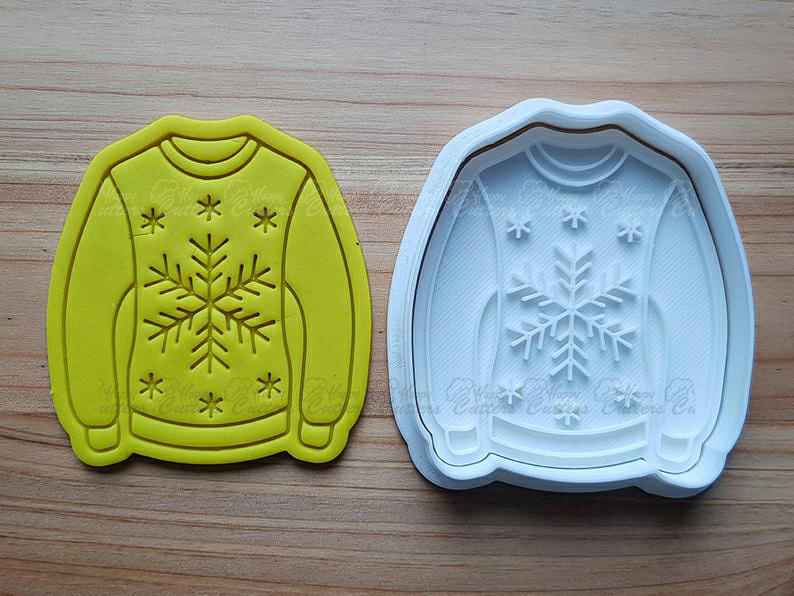 Ugly Sweater(Snowflake) Cookie Cutter and Stamp,
                      dress cookie cutter, t shirt cookie cutter, shirt cookie cutter, pants cookie cutter, jacket cookie cutter, tutu cookie cutter, sweater cookie cutter michaels, round cutter set, cookie cutters ireland, carrot shape cutter, cute cookie cutters, animal sandwich cutters, teddy bear cutter, donut cookie cutter,
                      