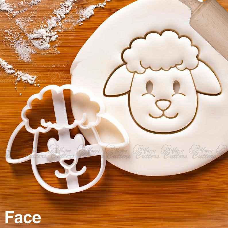 Sheep Face cookie cutter - Bake farm animal themed baby shower favors or birthday party treats,
                      animal cutters, animal cookie cutters, farm animal cookie cutters, woodland animal cookie cutters, elephant cookie cutter, dinosaur cookie cutters, sonic cookie cutter, graduation cut out cookies, cowboy boot cookie, fishing cookie cutters, mini cake cutter, farm animal cookie cutters, custom made cookie cutters, sweet sugarbelle cookie cutters christmas,
                      