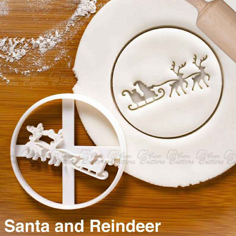 Santa Claus and Reindeer cookie cutter - Christmas party winter festive celebration,
                      christmas cookie cutters, santa head cookie cutter, christmas cutters, christmas cookie cutter set, best christmas cookie cutters, winter cookie cutters, polar bear cookie cutter, eagle scout cookie cutter, fiesta cookie cutters, dinosaur fondant cutter, wilton 100 cookie cutters, chihuahua cookie cutter, splatoon cookie cutter, horse cookie cutter,
                      