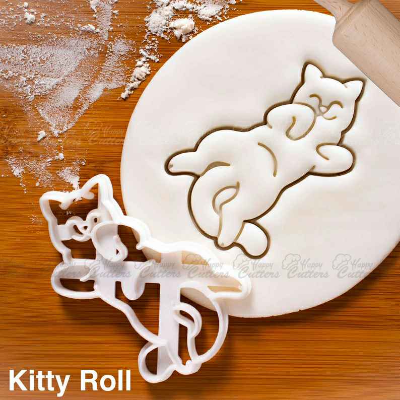 Cat feline cookie cutter fondant cutter set 