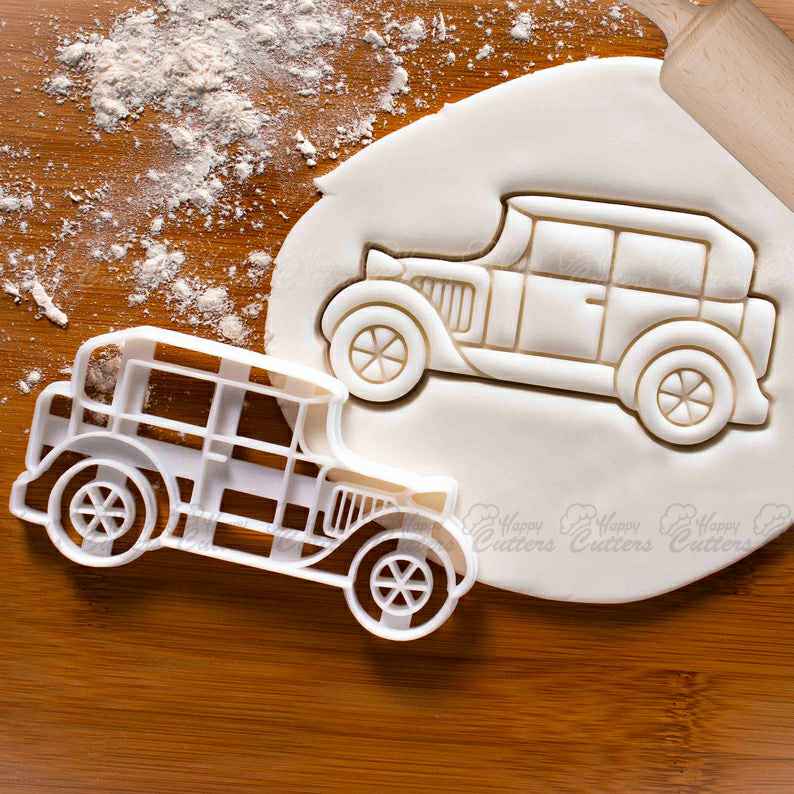 Vintage Car cookie cutter |  biscuit cutters retro classic automobile collector automotive wheels birthday party vehicle transport,
                      airplane cookie cutter	, transport cookie cutters, ship cookie cutter, bicycle cookie cutter, bus cookie cutter, car cookie cutter, diy cookie cutter, fire truck cookie cutter, dachshund cookie cutter, wild one cookie cutters, tesla cookie cutter, pampered chef easter cookie cutters, weed plant cookie cutter, shortbread cookie cutter,
                      
