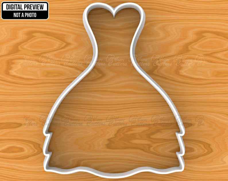 Wedding Dress Cookie Cutter, Selectable sizes, Sharp Edge Upgrade Available SKU1132,
                      dress cookie cutter, t shirt cookie cutter, shirt cookie cutter, pants cookie cutter, jacket cookie cutter, tutu cookie cutter, cooky cutter, large biscuit cutter, sweet sugarbelle mini cutters, firefighter cookie cutters, lakeland cake cutter, turkey cutter, astronaut cookie cutter, 3d dinosaur cookie cutters,
                      