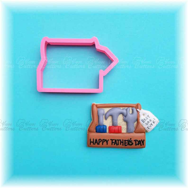 Tool Box With Tag Father's Day Cookie Cutter,
                      mom cookie cutter, mother's day cookie cutters, father's day cookie cutters, father's day, mother's day, father's day fondant cutters, bow tie cutter, lion head cookie cutter, cool cookie cutters, mini gingerbread house cookie cutter, panda bear cookie cutter, ambulance cookie cutter, b cookie cutter, rectangle cake cutter,
                      
