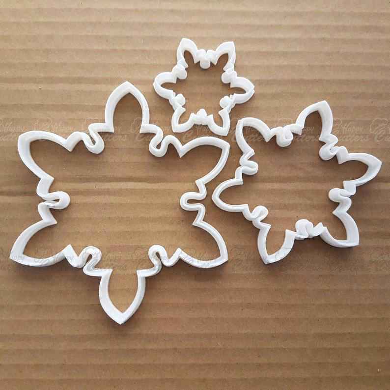 Snowflake Weather Sleet Shape Cookie Cutter Dough Biscuit Pastry Fondant Sharp 